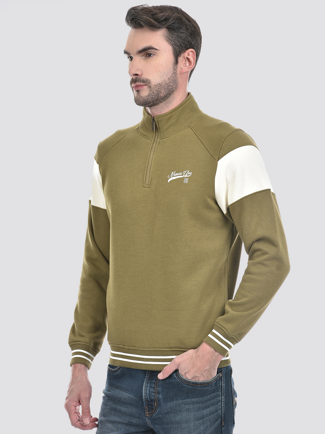 Numero Uno Men Color Block Multicolor Sweat Shirt
